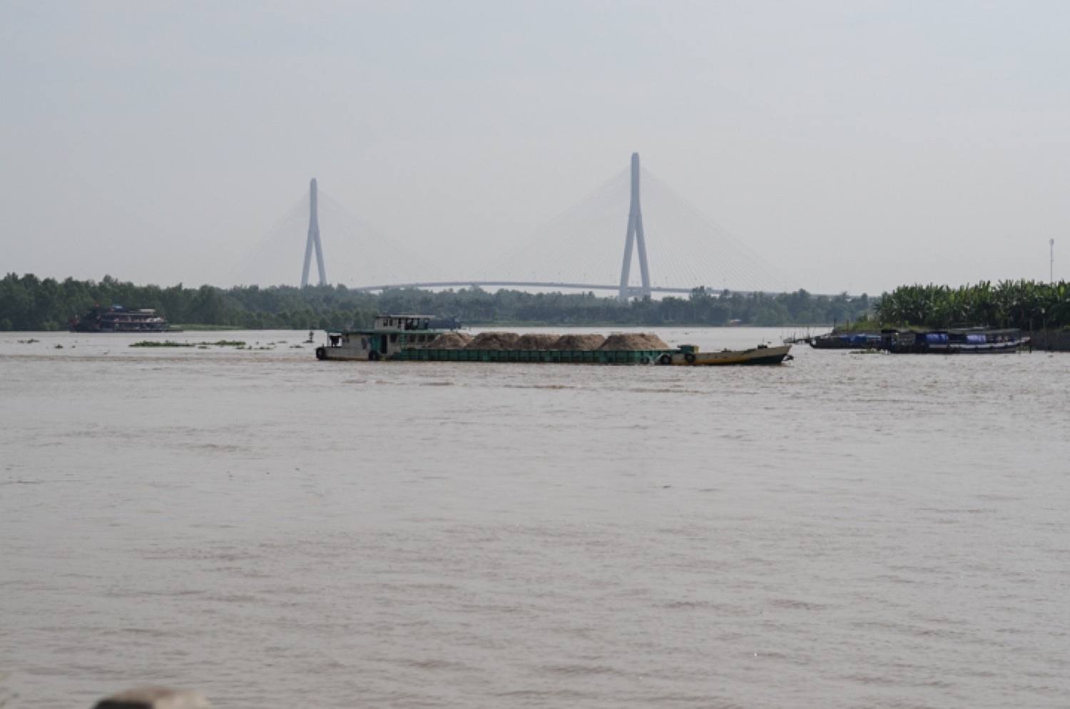 Boats on the river at Can Tho in the Mekong Delta